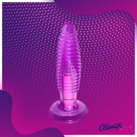 Purple Jelly Anal Vibrating Butt Plug With Suction Cup AD-024