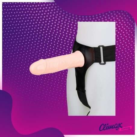 LeLuv 8 Male Hollow Vibrating Strap On SO-016