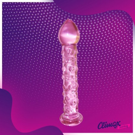 Dotted Purple Glass Dildo GD-006